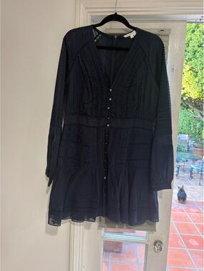 Veronica Beard Black Button-Up Dress Size 14